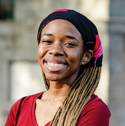 Girl with braids smiling
