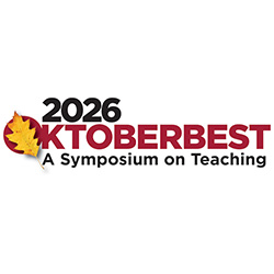 2026 Oktoberbest: A Symposium on Teaching logo with a yellow autumn leaf.