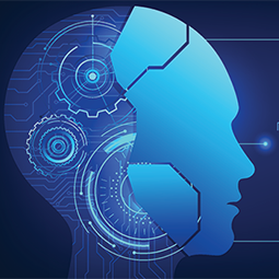 Agentic AI Graphic Image Head with Elements representing tasks
