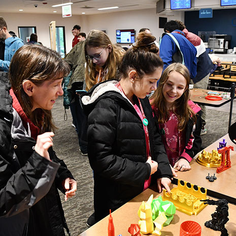 Parents and children at CEC Open House