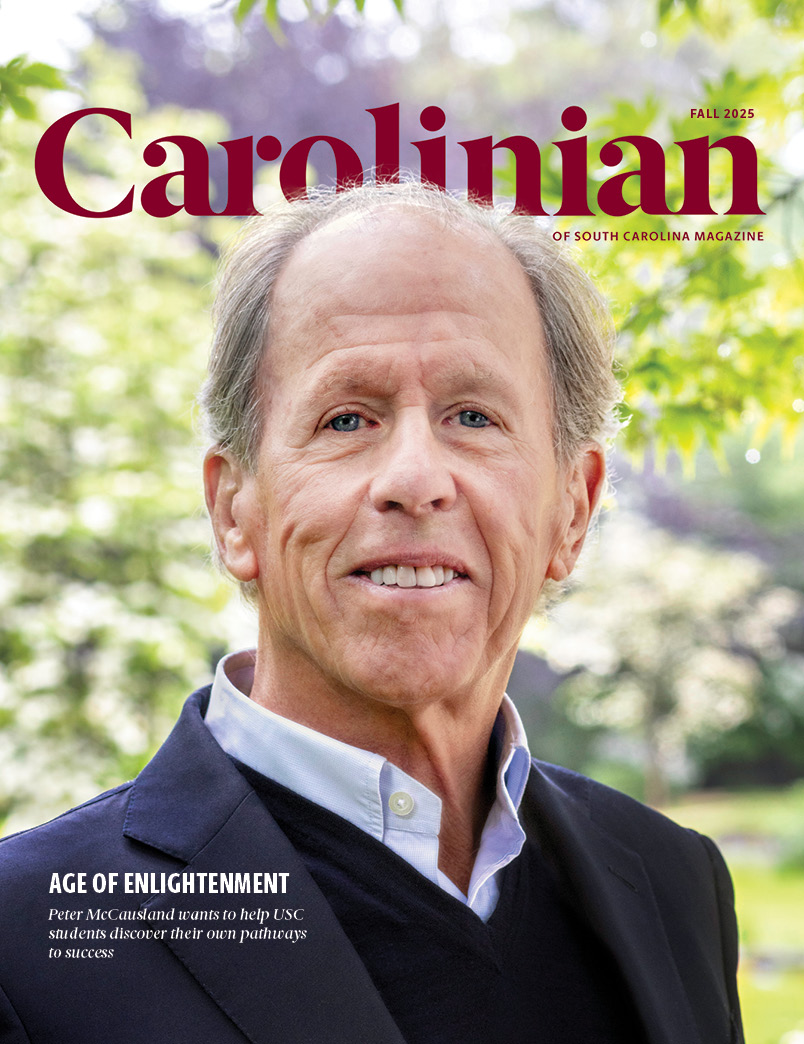 Cover of Carolinian magazine with Aja Wilson holding a basketball