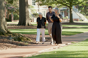 a family walking on the Horseshoe