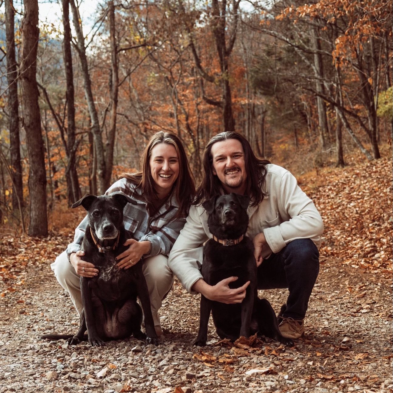 Mackenzie and Chance Edwards with their dogs.